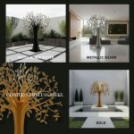 ' Gold Harmony Tree' Outdoor Freestanding Metal Sculpture - Image 5